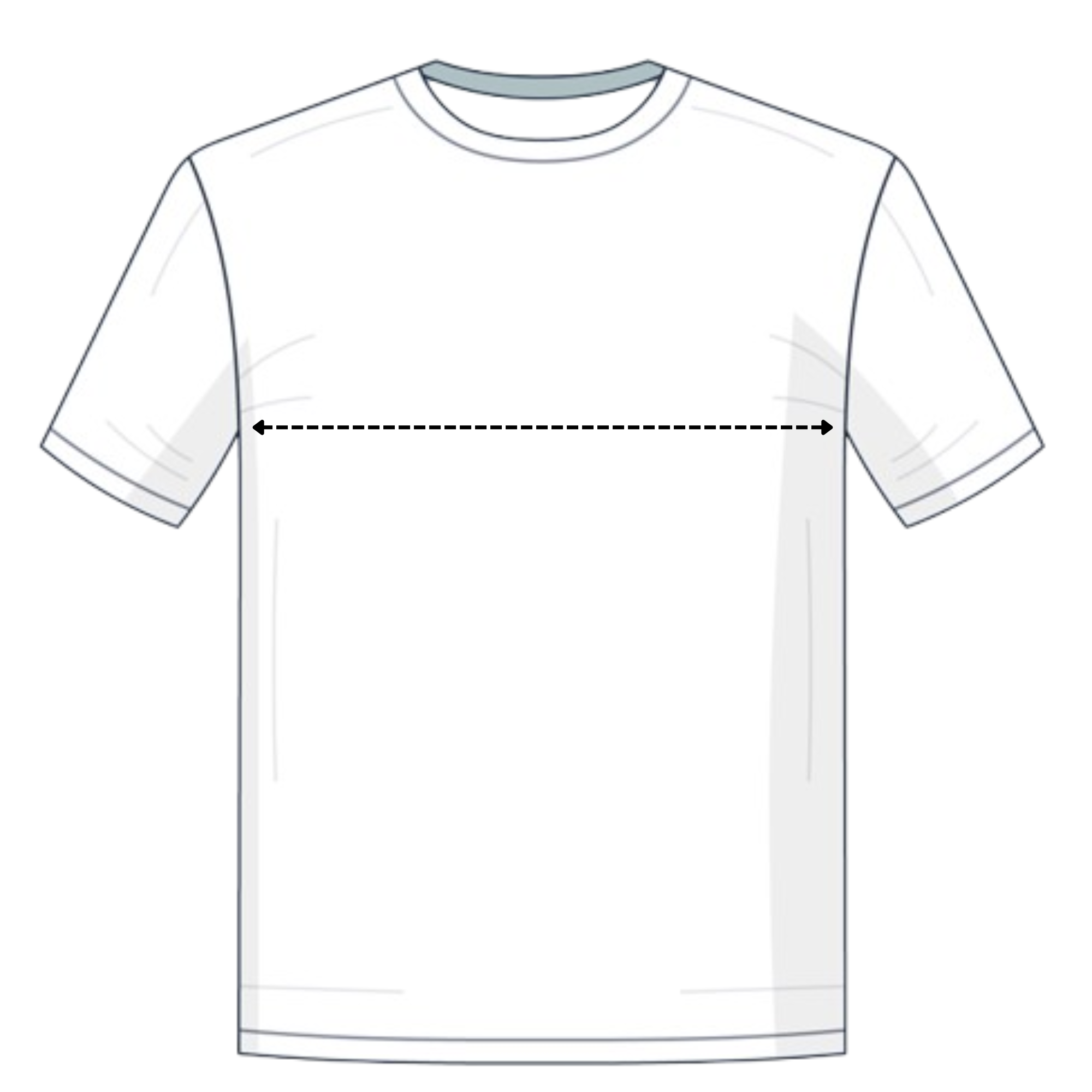 Remera con medida de pecho